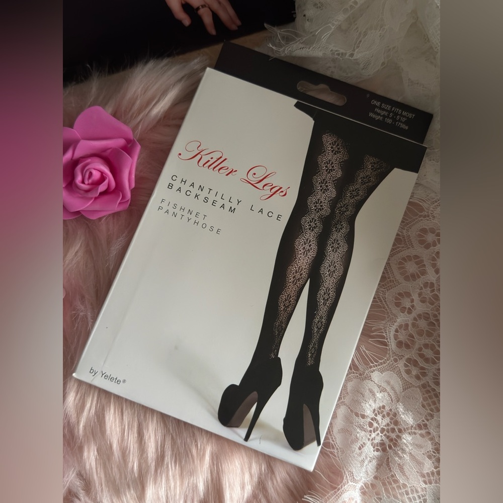 Yelete Killer Legs Chantilly Lace Fishnet Pantyhose Tights